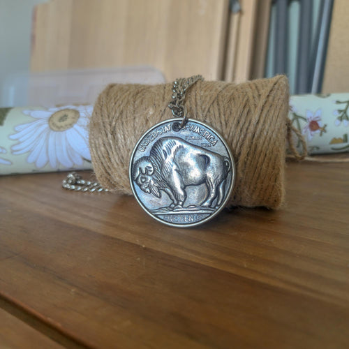 1935 Buffalo / Liberty Nickel Style Statement Necklace