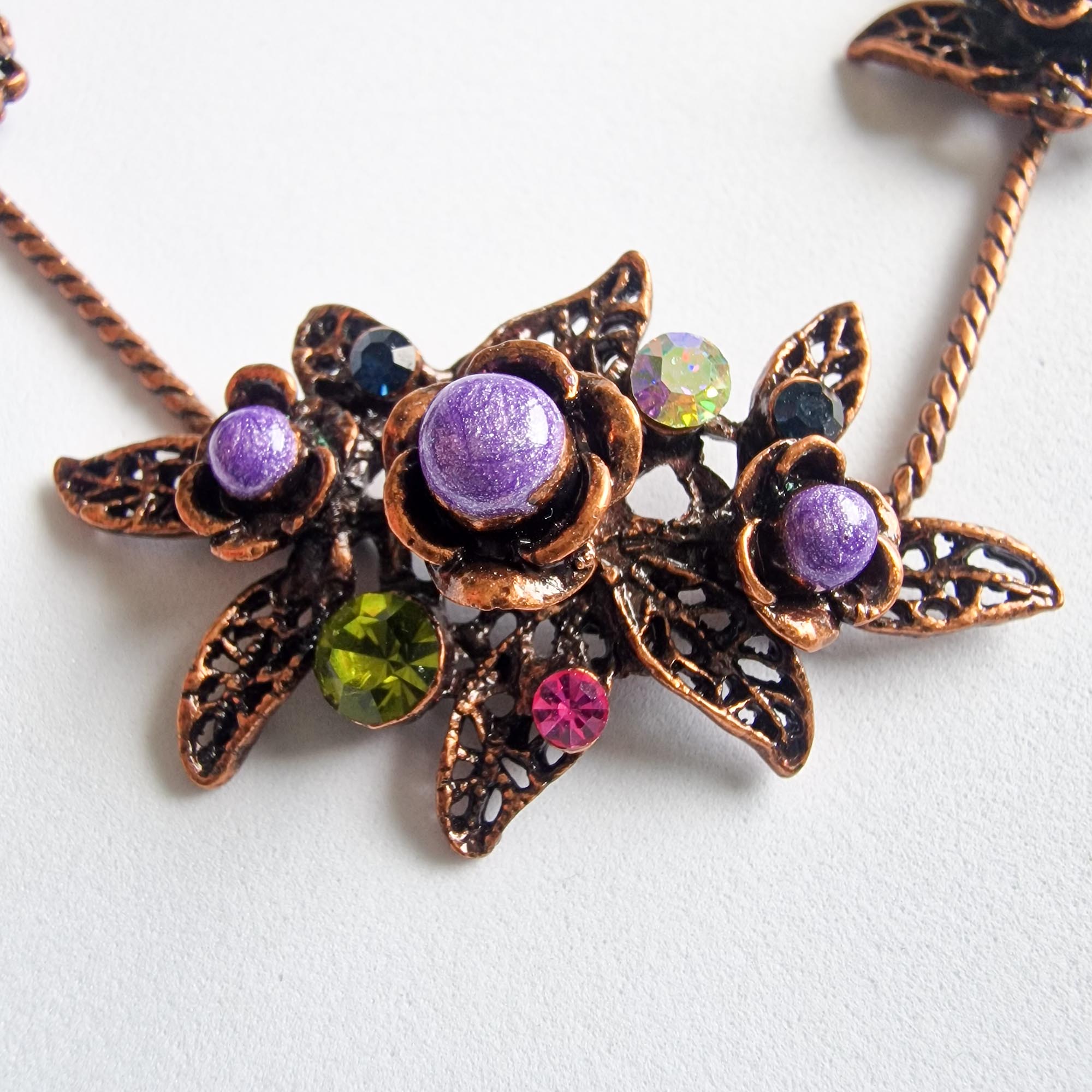 EAST Copper Floral Necklace & Earrings Set